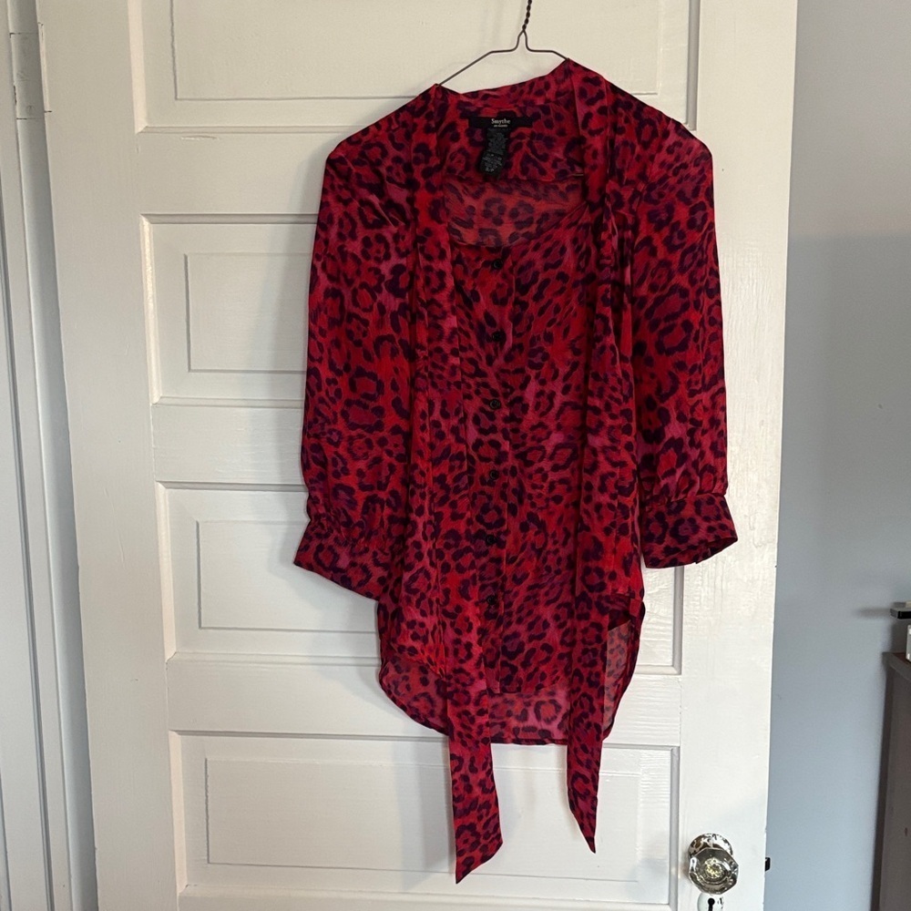Smythe Red Leopard Print Blouse